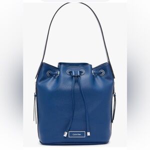 Calvin Klein Royal Blue Leather Shoulder Bag